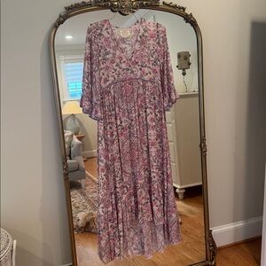 Johnny Was Floral Pink Maxi Dress